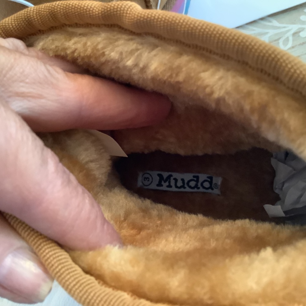 NWT MUDD Camel ankle fur platform boots youth sz. 3 - Picture 7 of 11